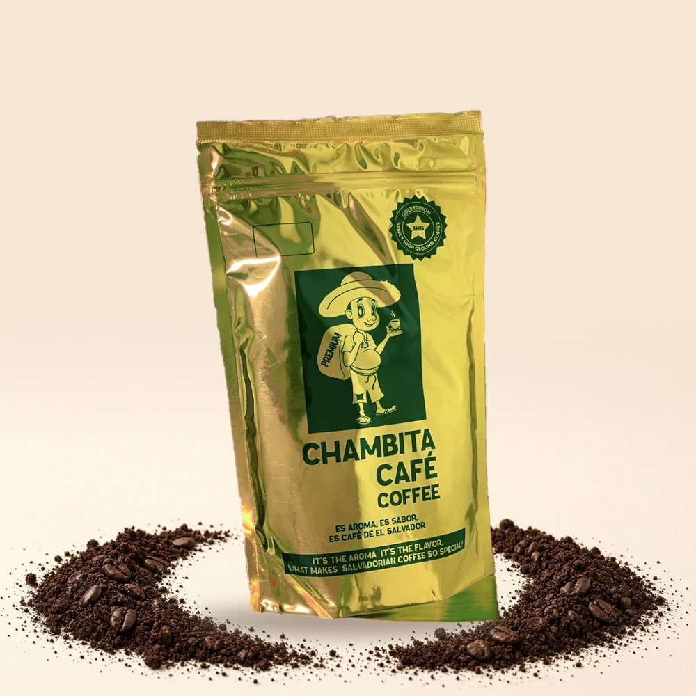 Bolsa dorada de Chambita Café con café molido